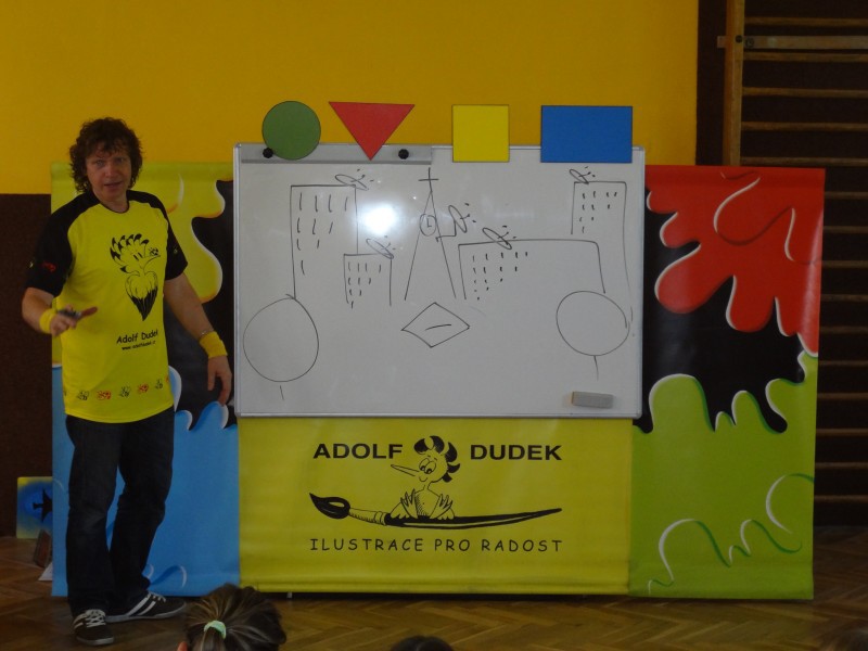 Beseda s ilustrátorem Adolfem Dudkem, 13. 5. 2012