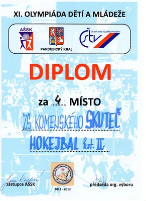 Finále Krajské olympiády mládeže v hokejbalu, 24. 5. 2013