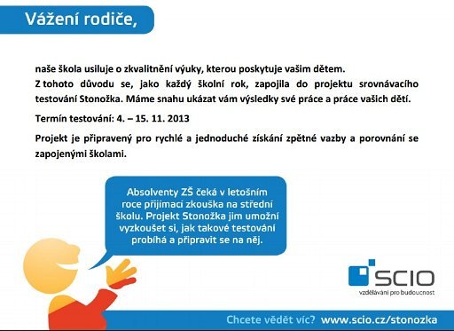Škola Vám chce ukázat, kolik toho Vaše děti umí, 24. 10. 2013