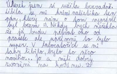 Osmá třída a její zážitky ze SPČCH, 20. 11. 2013