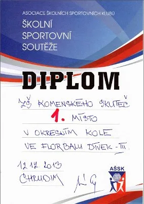 Zlaté holky ve finále Krajské olympiády mládeže, 15. 12. 2013
