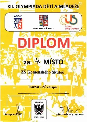 Finále Krajské olympiády mládeže ve florbalu 2014 – chlapci, 18. 1. 2014