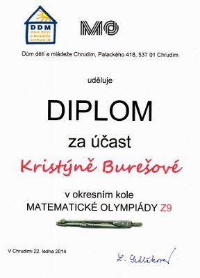 Okresní kolo matematické olympiády 5. tříd, 30. 1. 2014