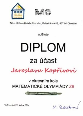 Okresní kolo matematické olympiády 5. tříd, 30. 1. 2014