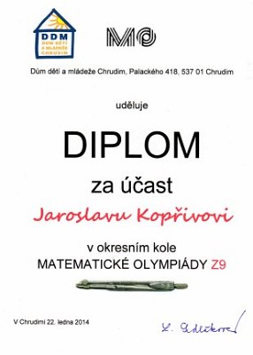 Okresní kolo matematické olympiády 5. tříd, 30. 1. 2014