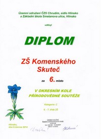 Přírodovědná soutěž Hlinsko 2014, 16. 6. 2014