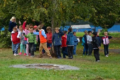 Mushing - psí spřežení na školní zahradě, 10. 10. 2015