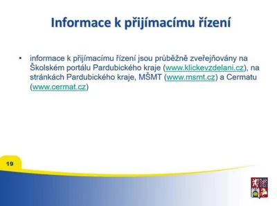 Přijímací řízení 2017/2018, 20. 10. 2017
