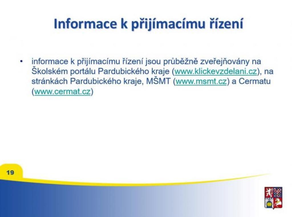 Přijímací řízení 2017/2018, 20. 10. 2017