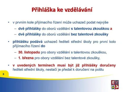 Přijímací řízení 2017/2018, 20. 10. 2017
