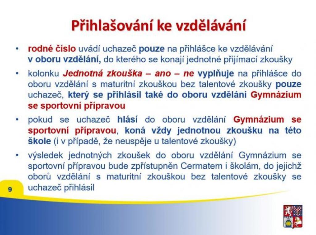 Přijímací řízení 2017/2018, 20. 10. 2017