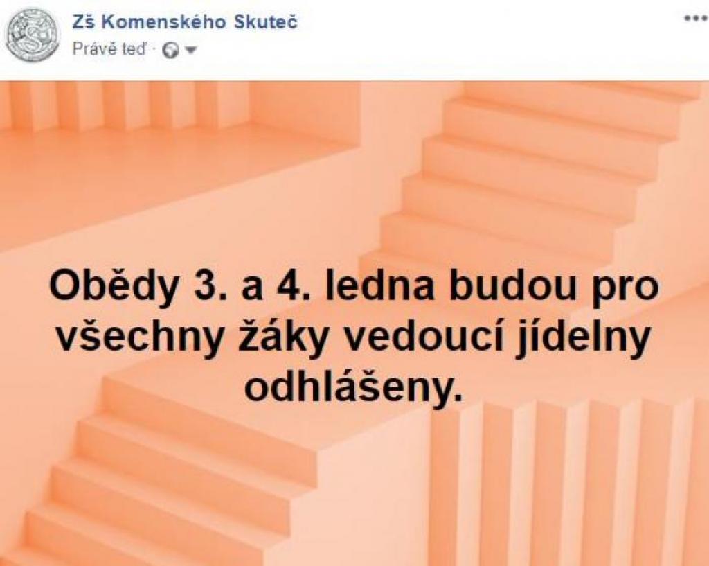 Obědy 3. a 4. ledna 2019, 27. 12. 2018