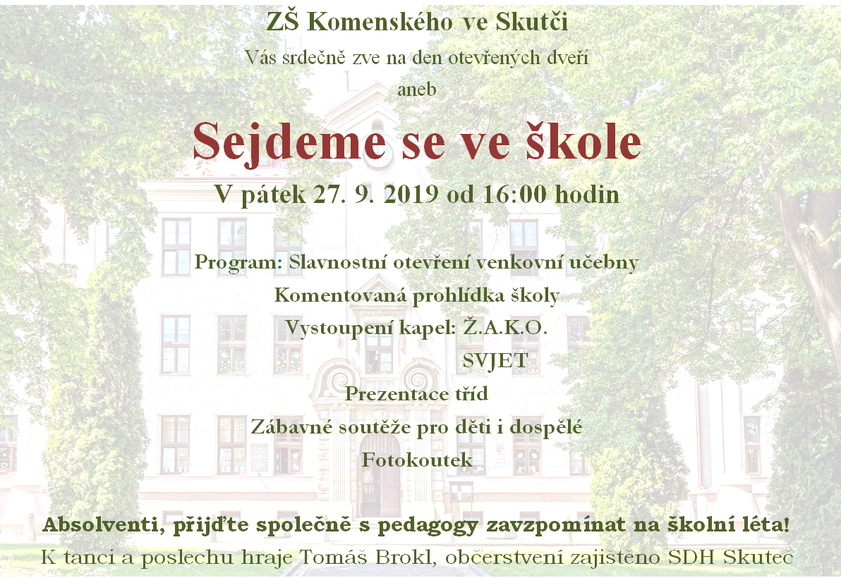 Den otevřených dveří aneb Sejdeme se ve škole, 27. 9. 2019