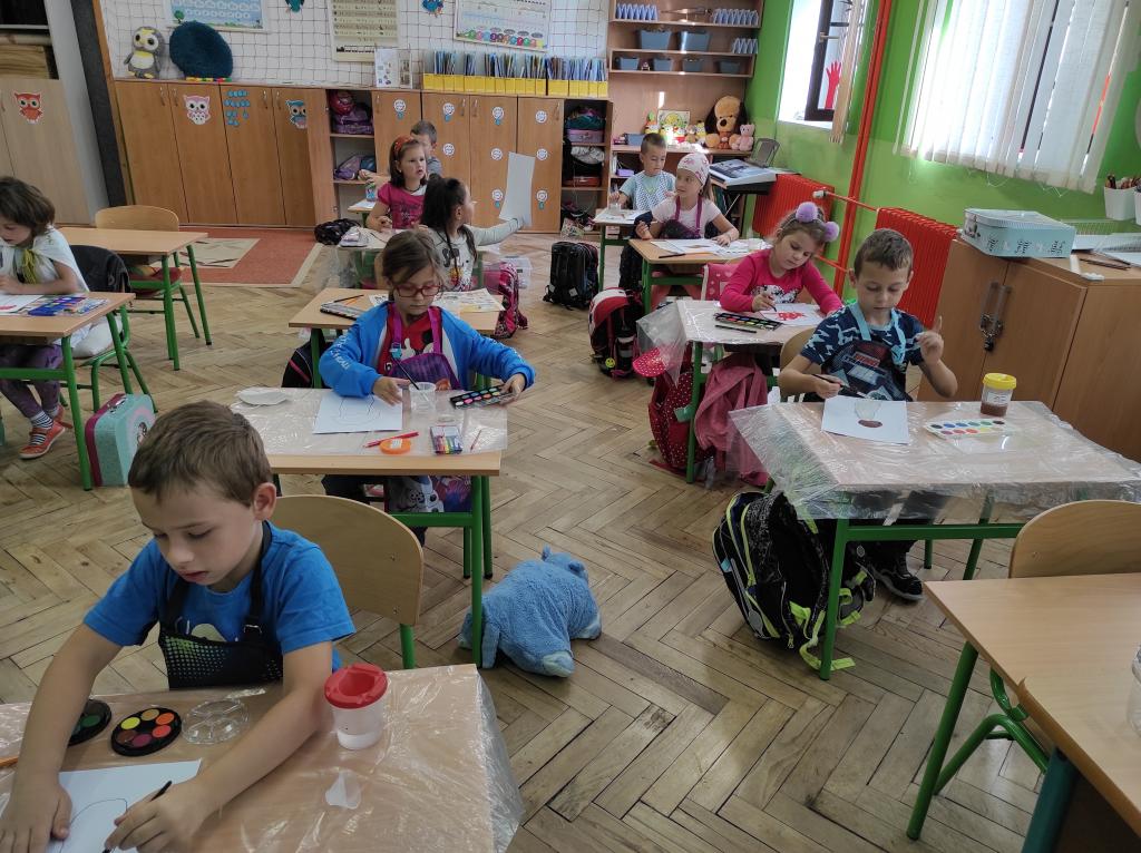 Výtvarná výchova - houby, 15. 9. 2021
