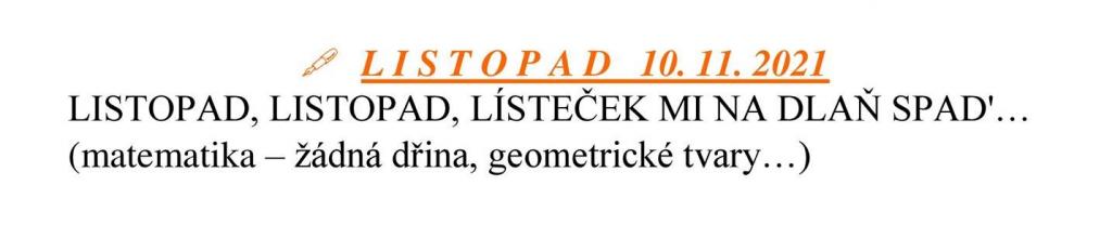 Škola nanečisto - listopad 2021, 10. 11. 2021