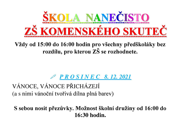 Středa 8. prosince, 6. 12. 2021