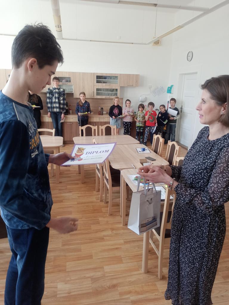 Vyhlášení - matematického Klokana, olympiády z českého jazyka a recitační soutěže., 25. 3. 2022