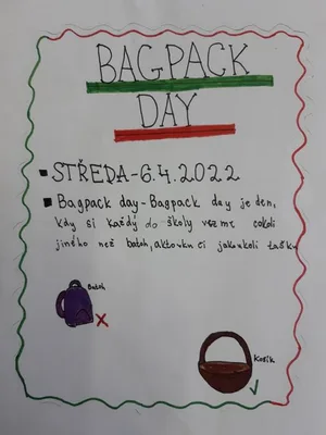 BAGPACK DAY!, 6. 4. 2022