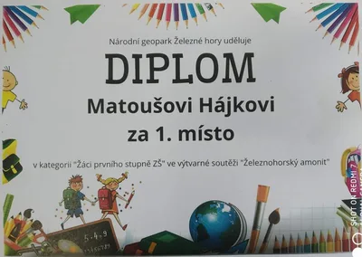 Železnohorský amonit - 1. místo ve výtvarné soutěži Geoparku Železné hory, 20. 4. 2022