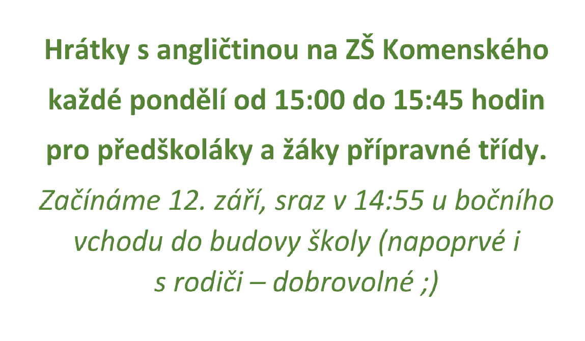 Hrátky s angličtinou, 6. 9. 2022