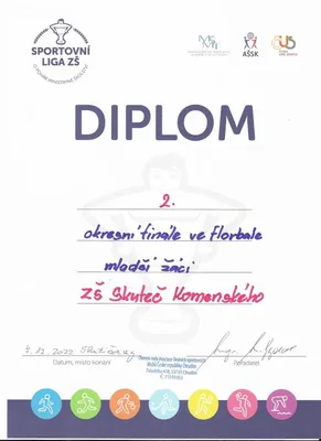 Naši žáci získali 2. místo v okresním finále ve florbalu 6.,7. tříd., 7. 12. 2022