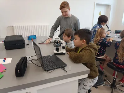 Moje první pozorování mikroskopem MŠ Osady Ležáků + 6. třída, 4. 1. 2023