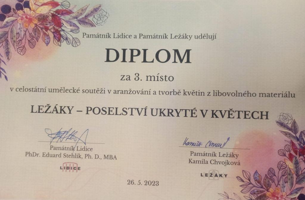 Kytice pro Ležáky - Babiččina kytice - 3. místo žáků 7. třídy, 5. 6. 2023