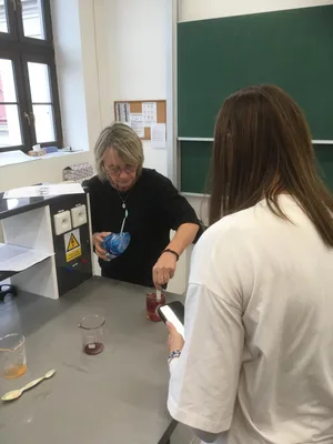 Chemie - pokusy - lávová sopka, výroba krystalů soli, Den stromů a prokázání barviv v listech, 20. 10. 2023