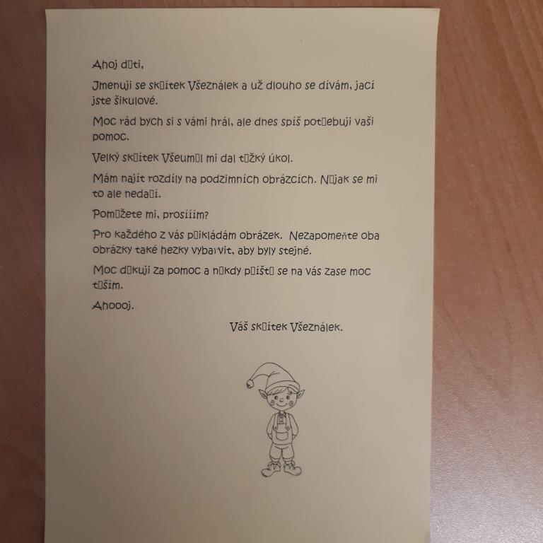 Dopis od skřítka, 9. 10. 2023