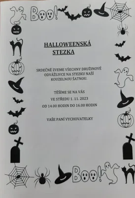 Halloweenská stezka, 31. 10. 2023