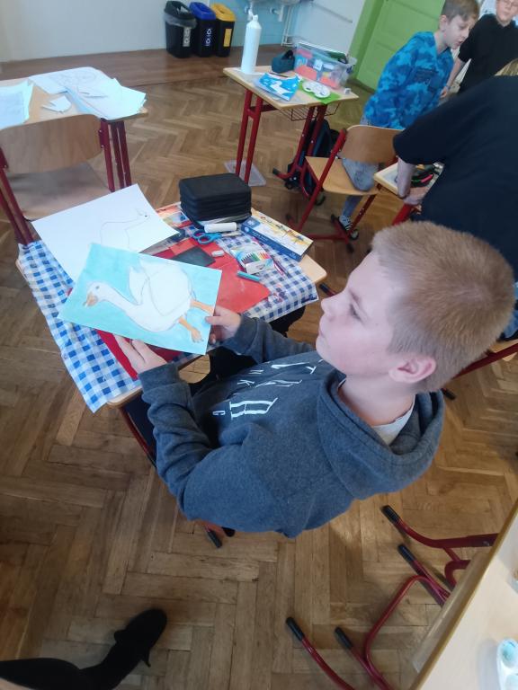 Svatý Martin na bílém koni přijel do 5. třídy - Legenda o svatém Martinovi - Náš svět, Český jazyk. Výtvarná výchova - tvoření v projektové hodině Svatý Martin., 9. 11. 2023