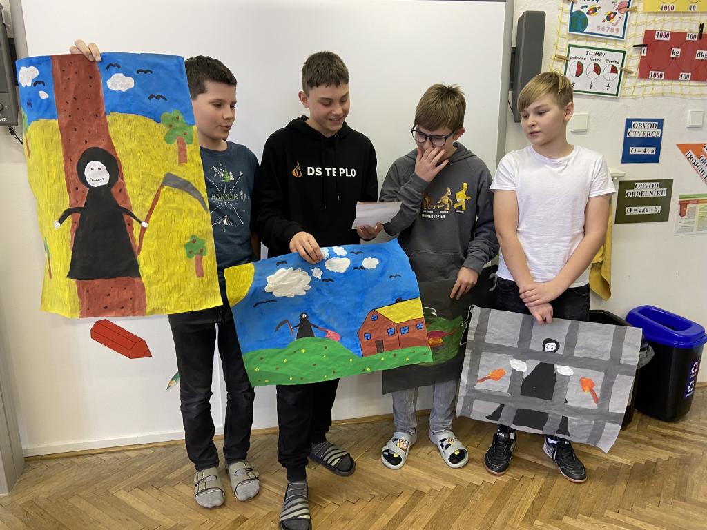 Osmáci ve 4. A - představení Kramářské písně, 25. 1. 2024