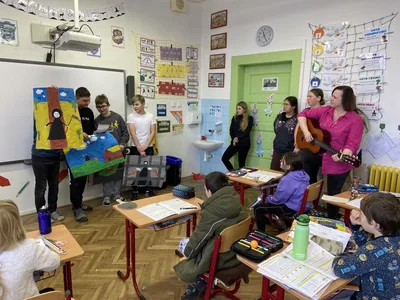 Osmáci ve 4. A - představení Kramářské písně, 25. 1. 2024