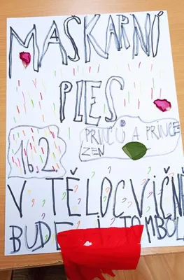 Výroba plakátu na maškarní ples, 5. 2. 2024