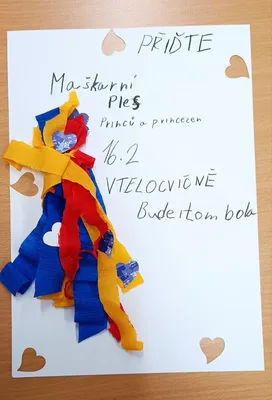 Výroba plakátu na maškarní ples, 5. 2. 2024