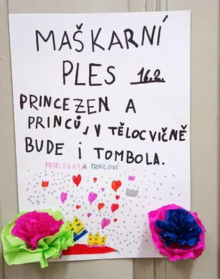 Výroba plakátu na maškarní ples, 5. 2. 2024