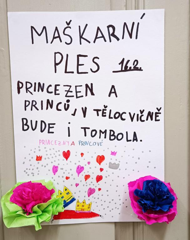 Výroba plakátu na maškarní ples, 5. 2. 2024