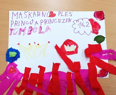 Výroba plakátu na maškarní ples, 5. 2. 2024