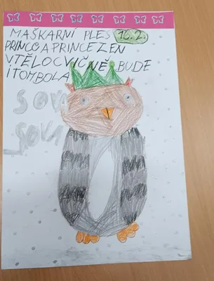 Výroba plakátu na maškarní ples, 5. 2. 2024