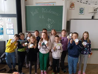 Veselé Velikonoce přeje 4. A, 27. 3. 2024