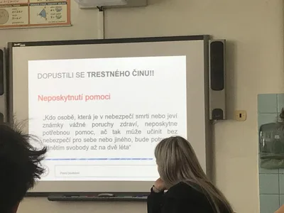 Přednáška Policie ČR na téma právní povědomí, delikty mladistvých, trestní odpovědnost mladistvých, 23. 4. 2024