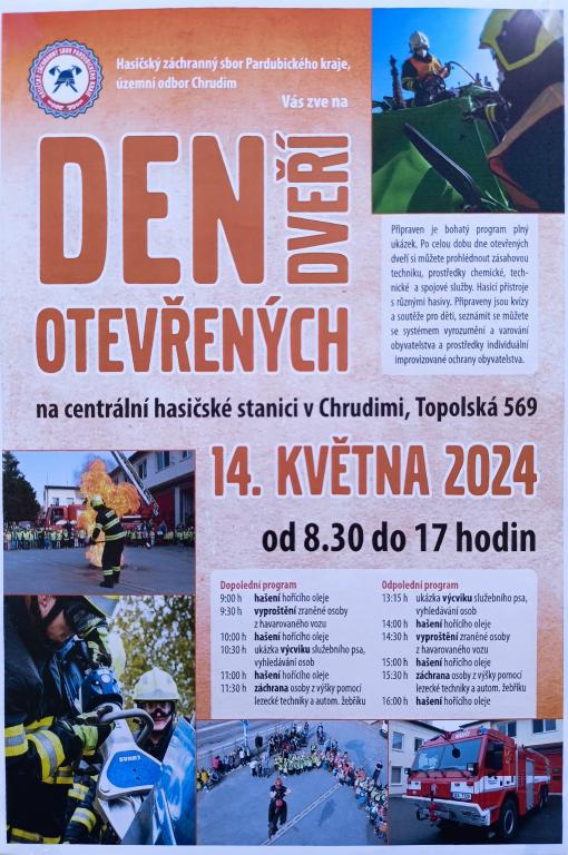 Den otevřených dveří na hasičské stanici Chrudim, 14. 5. 2024