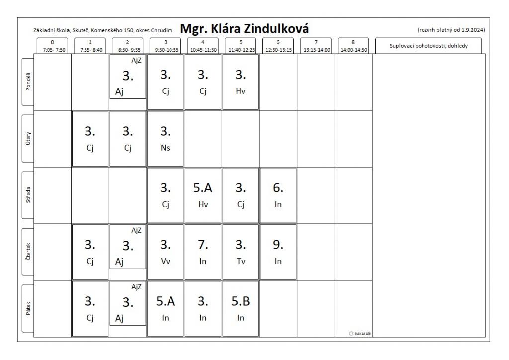 Vnitřní řád ŠD, 1. 6. 2024