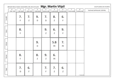 Vnitřní řád ŠD, 1. 6. 2024