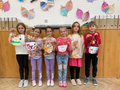 Příjemné prožití velikonočních svátků přeje 1. třída, 16. 4. 2025
