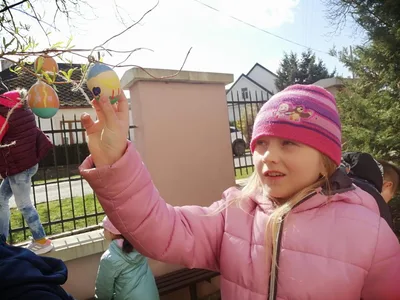 Zdobení vajíček a jejich věšení na školní vajíčkovník, 1. 4. 2025