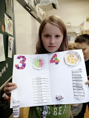 Výroba lapbooku (učební pomůcky) s násobilkou nás baví, 19. 5. 2025