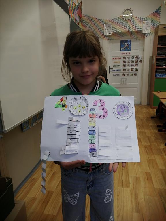 Výroba lapbooku (učební pomůcky) s násobilkou nás baví, 19. 5. 2025