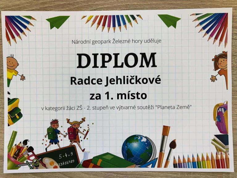 První i druhé místo ve výtvarné soutěži Planeta Země, 26. 6. 2025