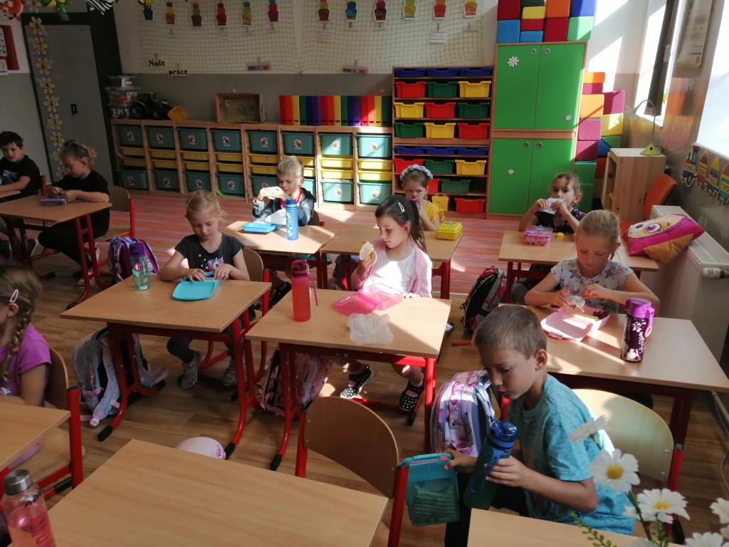 První týden v 1. třídě, 5. 9. 2025